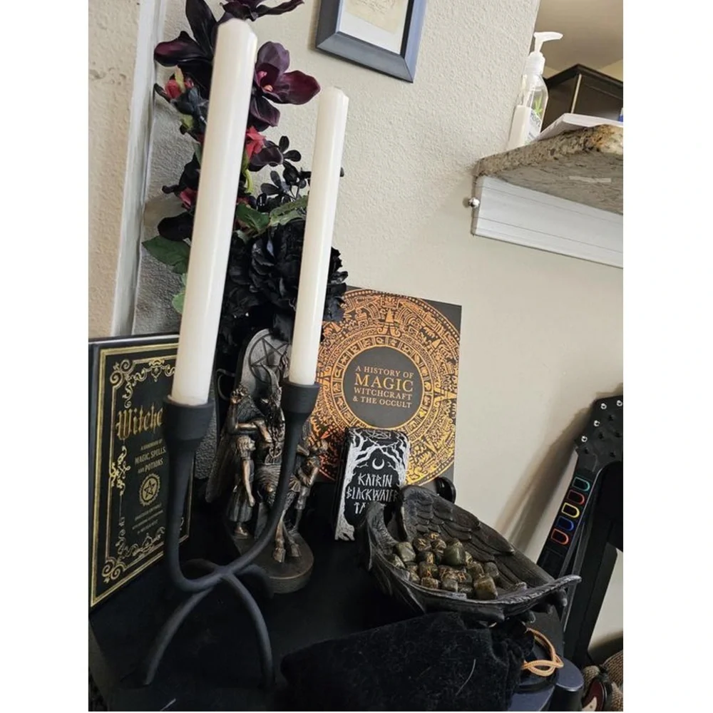 Studio McGee Aluminum Dual Candle Holder Black-Threshold